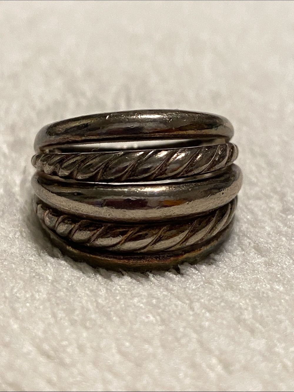 Sterling silver 925 Chunky Twisted Stack Ring